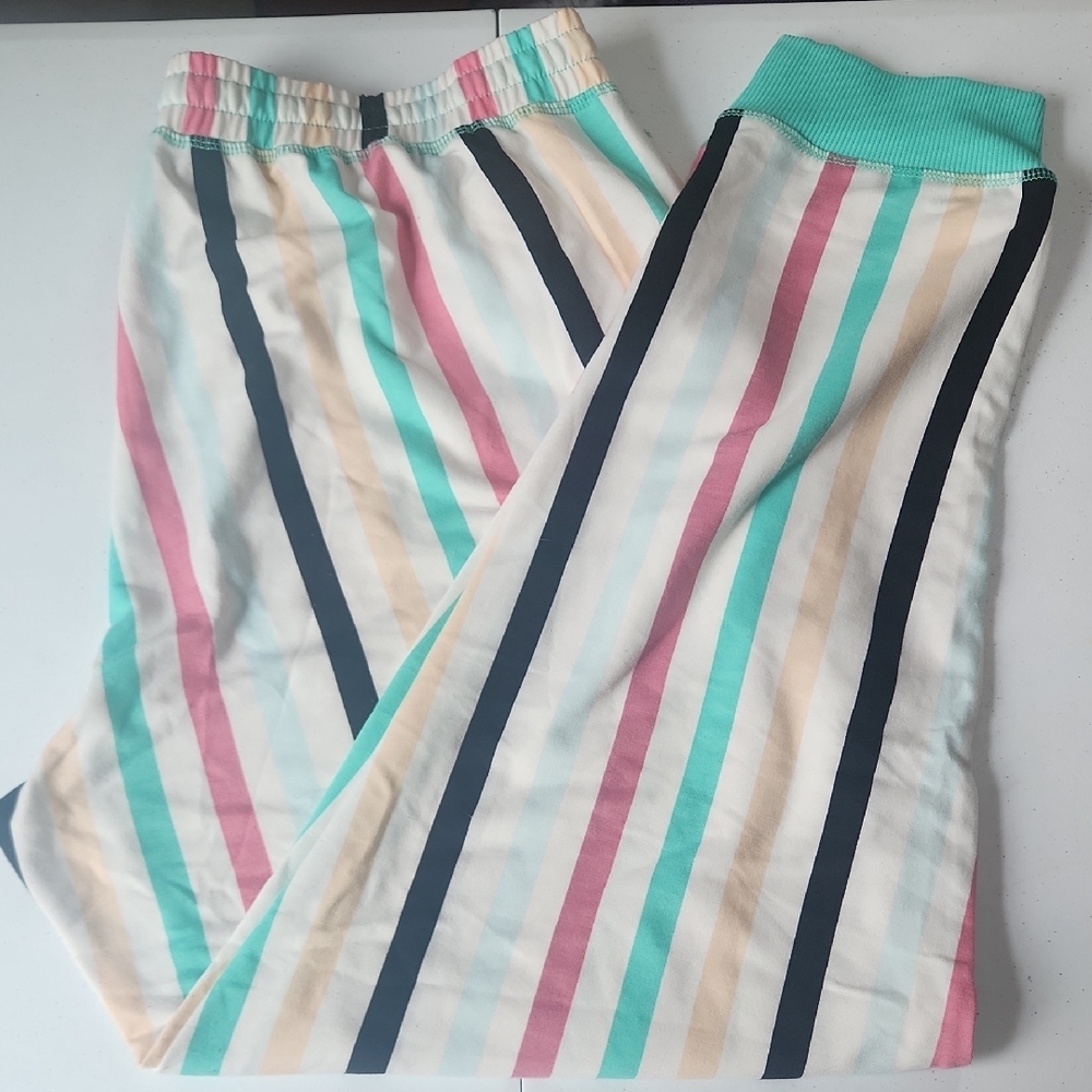 LuLaRoe Jax Pink and Green Joggers with Elastic Waistband